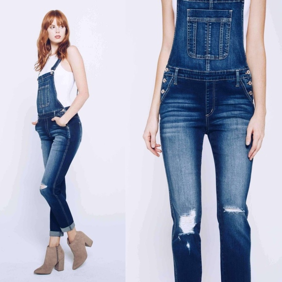 CAYMIELYNN Distressed Long Overalls - Picture 3 of 4